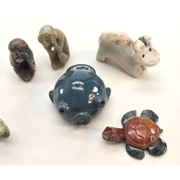 Miniature Animal Figurines Lot of 6 Handcrafted From Stone Resin & Ceramic je167 - Picture 6 of 9